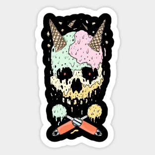 IceCream Skull Sticker